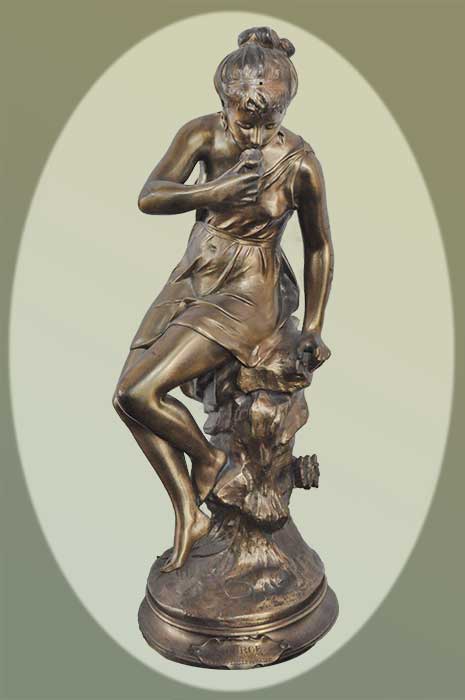 Bronze Sculpture of Drinking Lady