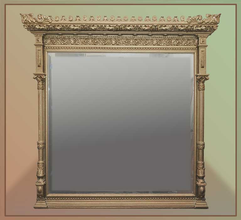 Large Gold Philadelphia Mantel Mirror