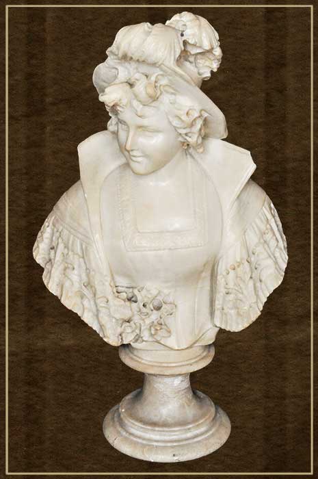 1800 Carrara Marble Lady Bust