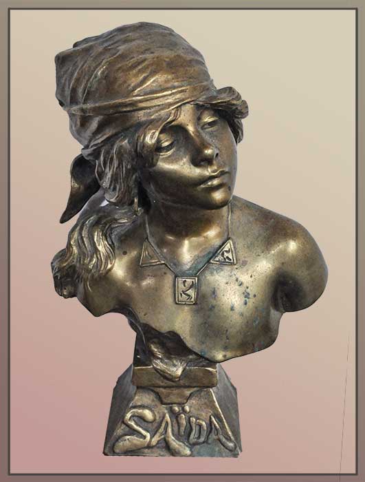 Arabic female bronze bust