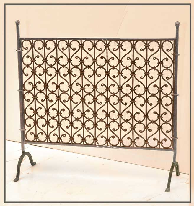 fireplace screen with scrolls