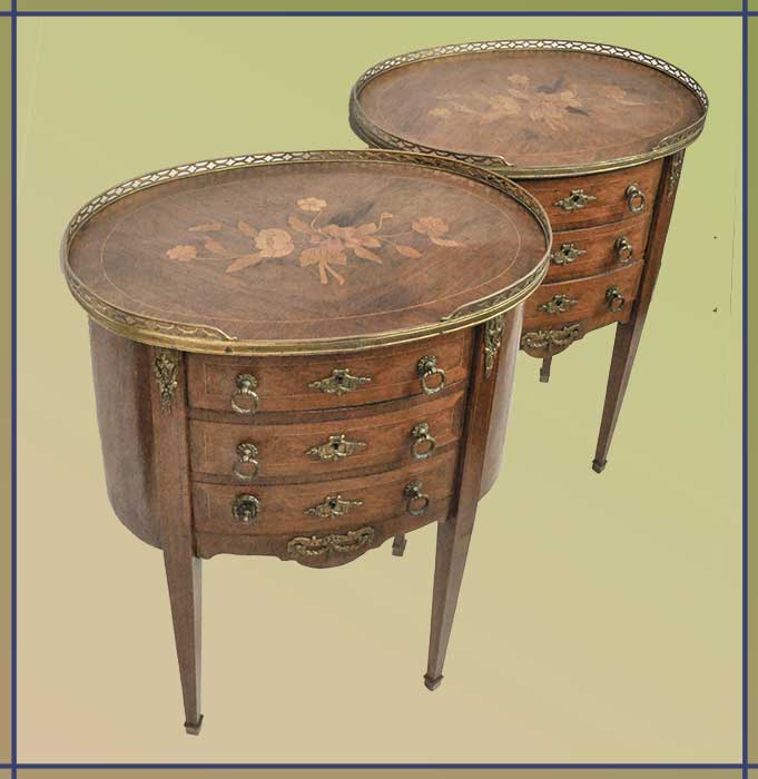 Pair of Inlaid French Nightstands