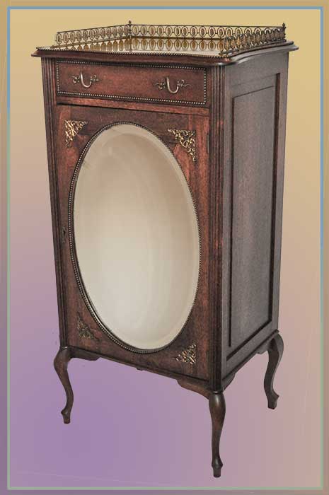 oval mirror music cabinet