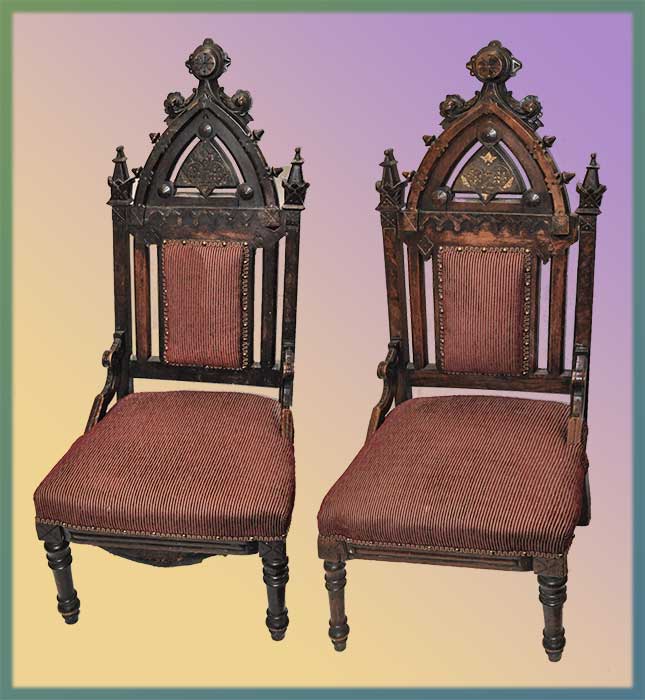 crowned upholstered chairs