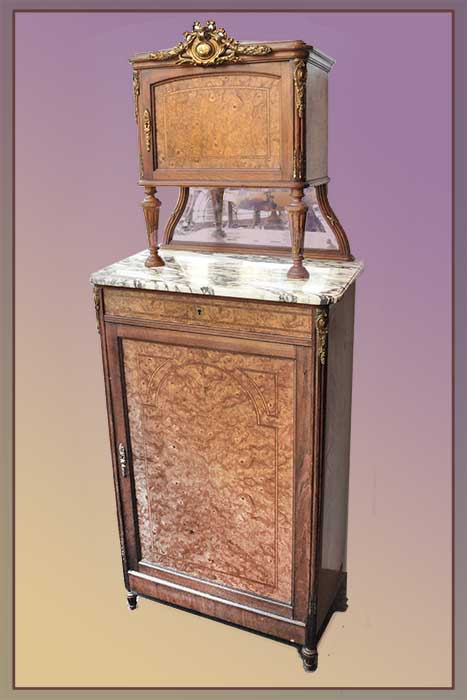 French 2-Tier, Marble Top Cabinet