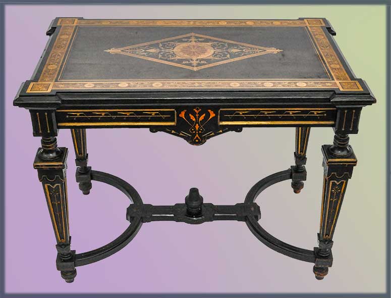 inlaid ebonized table European