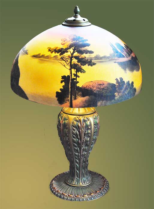 Reverse-Painted Dome Lamp