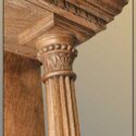 Oak Full Mantel, with Beveled Mirror