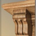 Oak Full Mantel, with Beveled Mirror