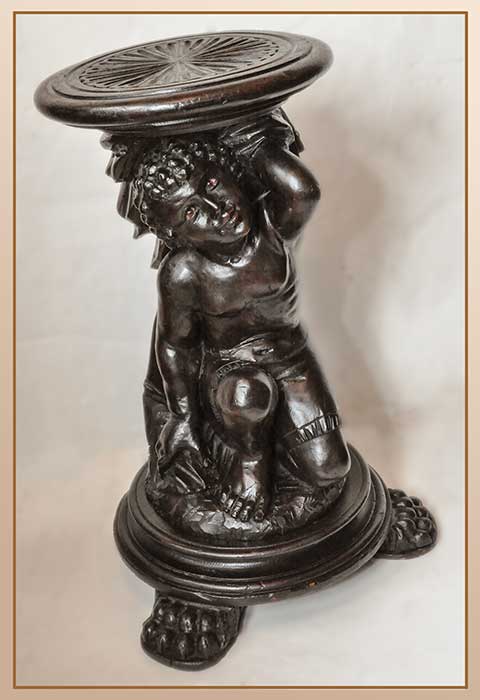 Small Carved Figural Pedestal