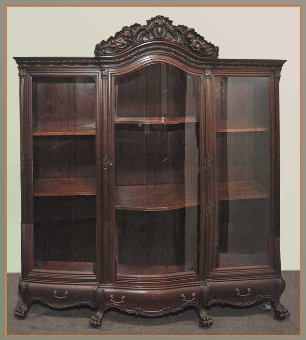 Three-Door Bookcase, with Shaped Doors