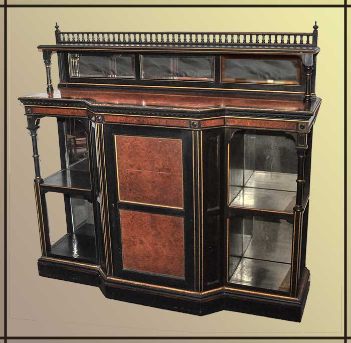 ebonized curio cabinet