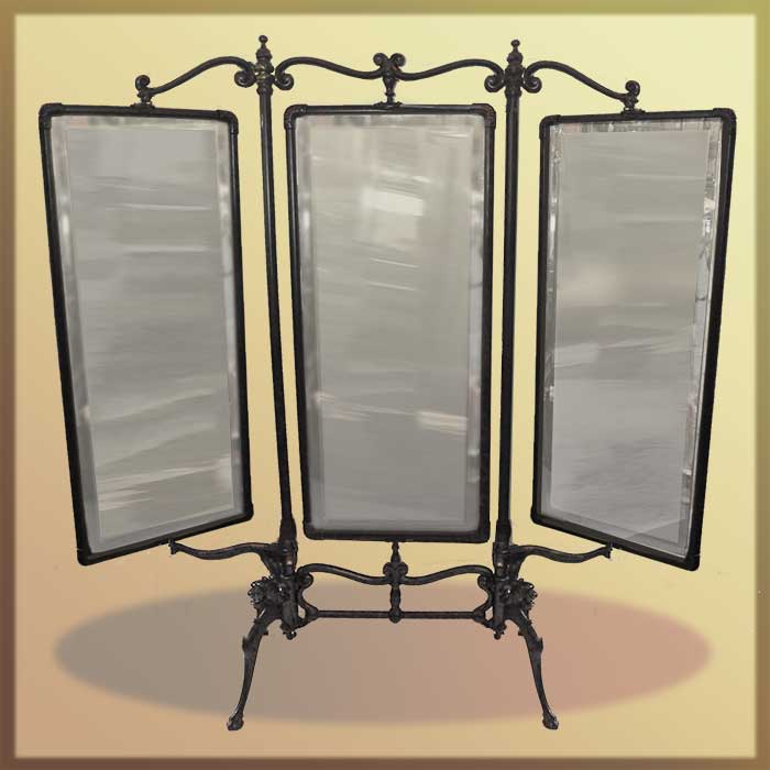 tri-fold iron tailor's mirror