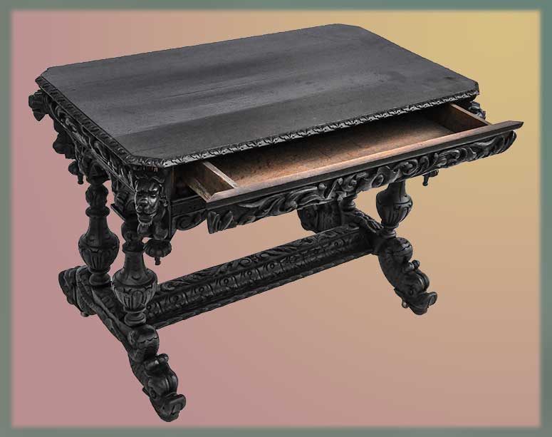 Carved Oak Table, with Griffins