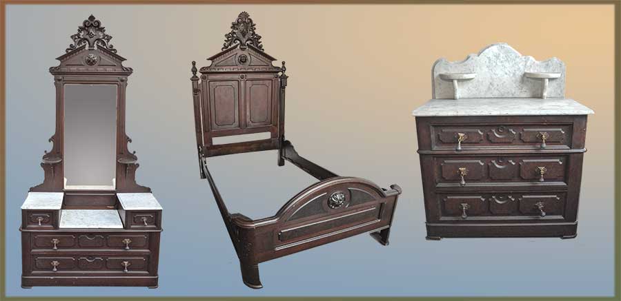 Three-Piece 1875 Bedroom Set