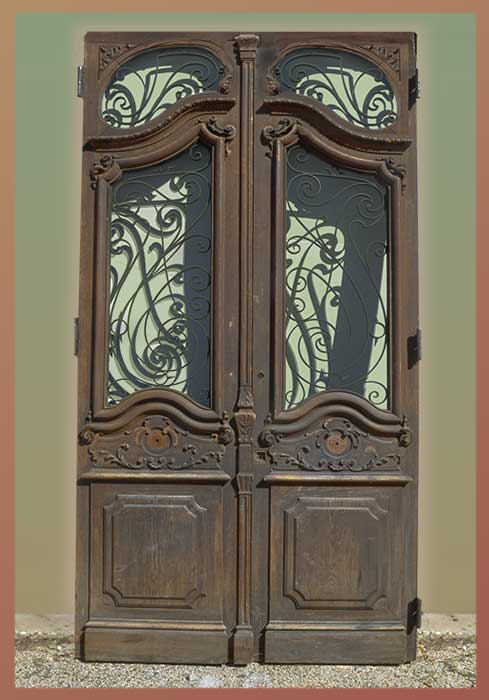 Large Oak Entrance Doors, with Iron Work