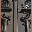 Large Oak Entrance Doors, with Iron Work