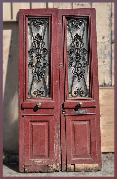 Pair of French Doors, with Iron Work