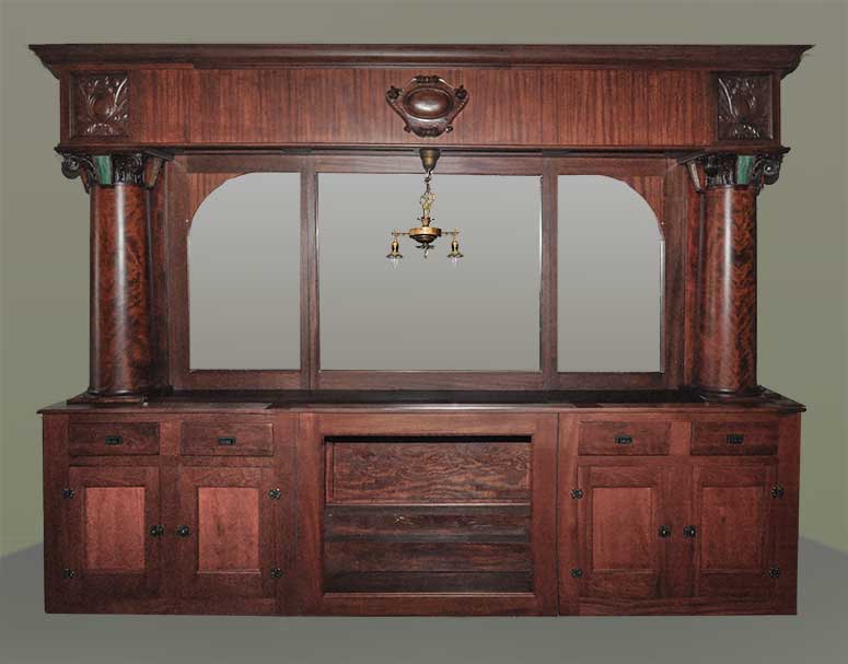 Front & Back Saloon Bar, with Shaped Mirrors