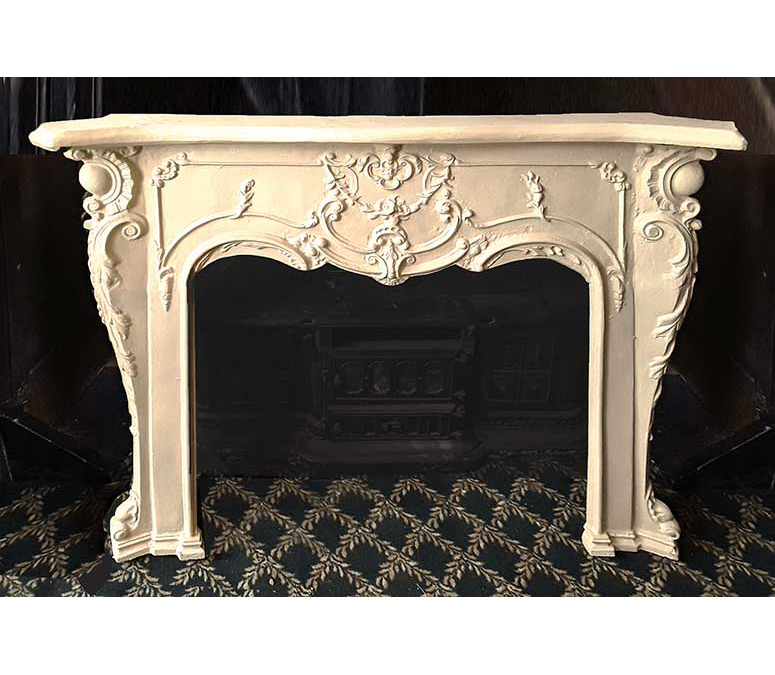 shaped French metal half mantel-sm