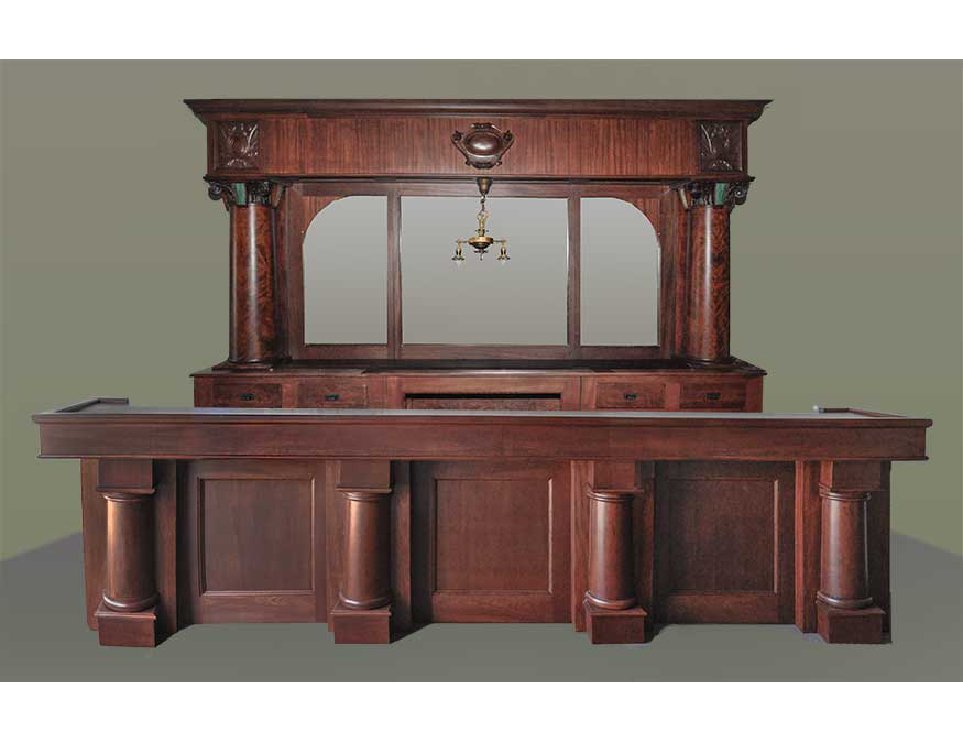 carved front and back bar with mirrors-sm