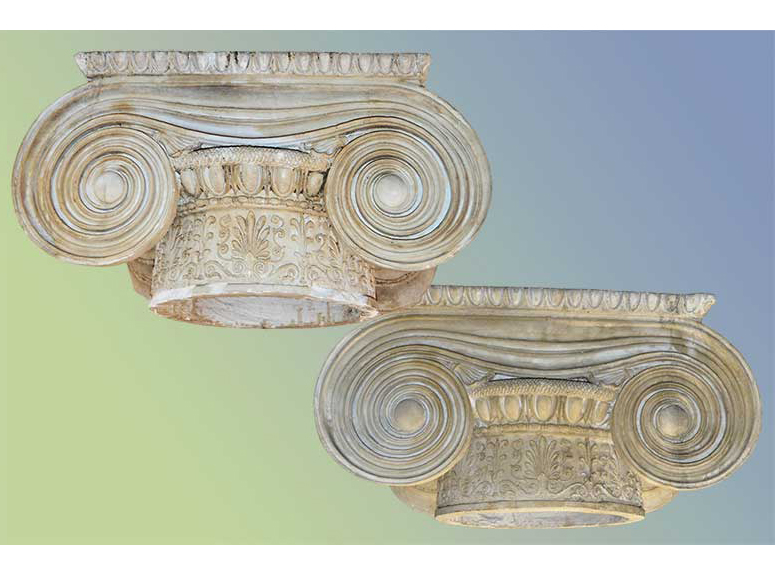 pair stone ionic capital scrolls-sm