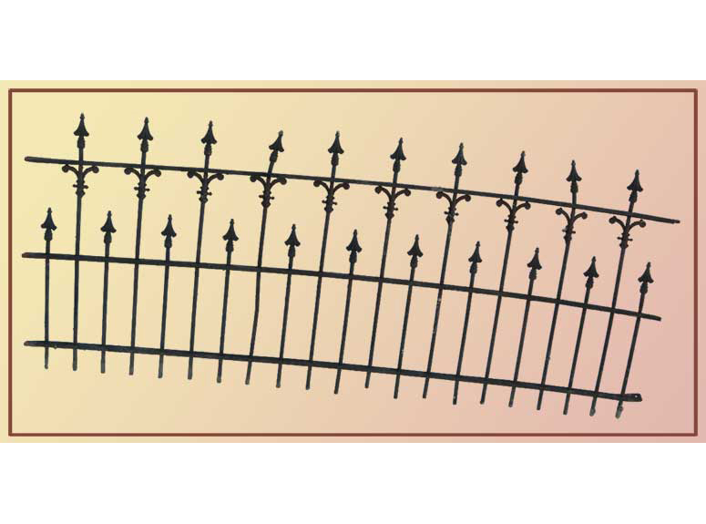 4-piece iron fencing with spears-sm