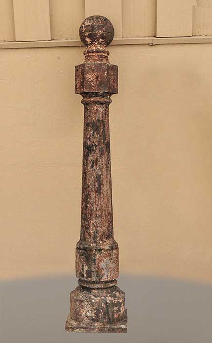 Cast-Iron Newel Post, with Ornament