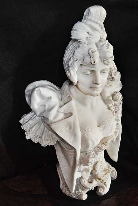 white marble female bust