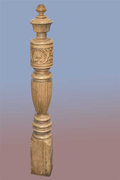 Carved Wooden Newel Post