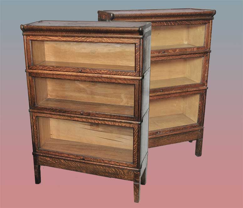 pair of "Macey" 3-stack bookcases