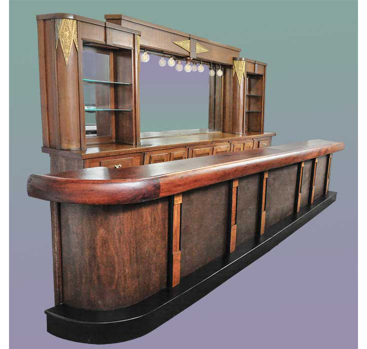 Art Deco front and back bar