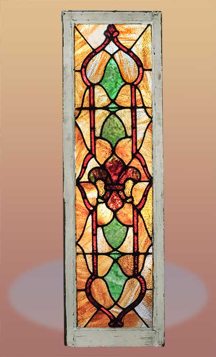 Fleur-de-lis stained glass window