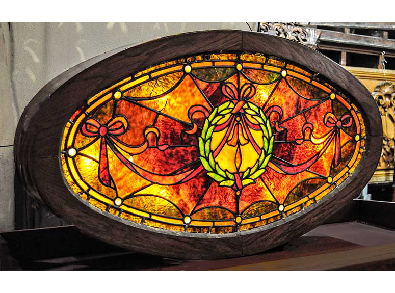 colorful oval stained glass Lightbox