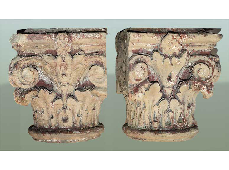 pair of stone capitals