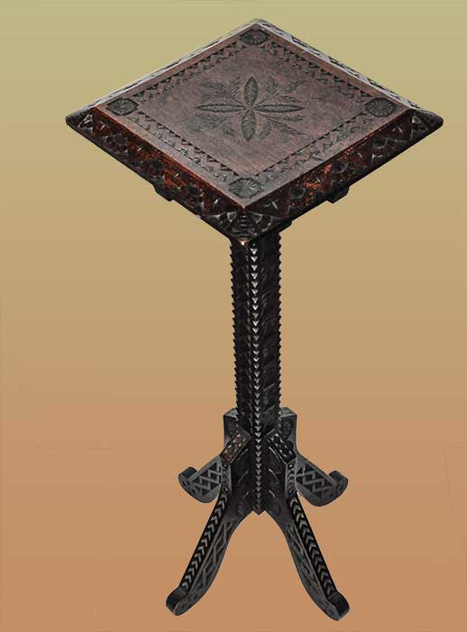 Small Carved Wooden Pedestal