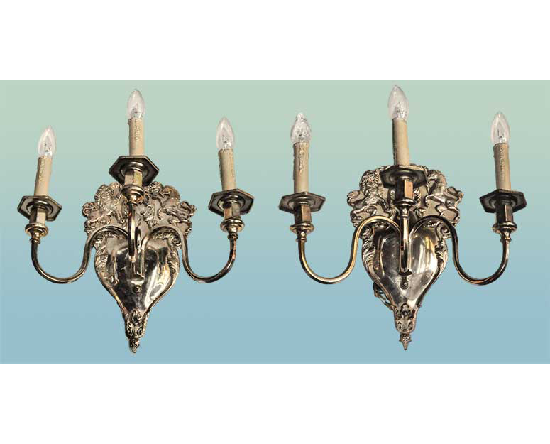 pair of Sheffield wall sconces