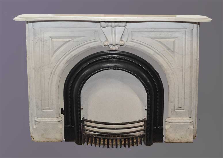 Arched White Marble Half Mantel
