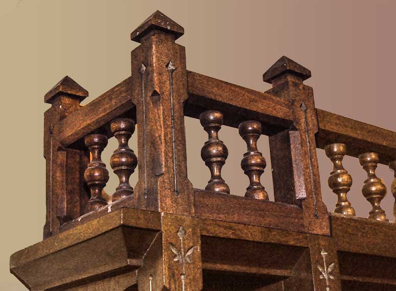 Deeply Carved Full Walnut Mantel