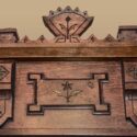 Deeply Carved Full Walnut Mantel