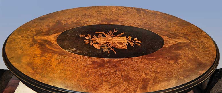 Ebonized Inlaid Table