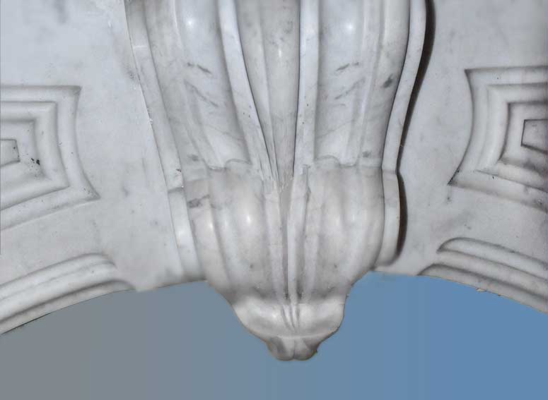 Arched White Marble Half Mantel
