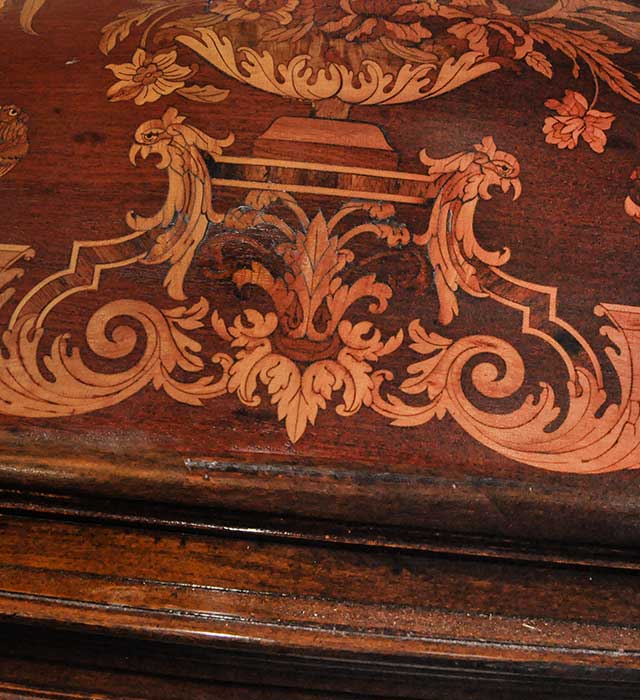 1800s Dutch Shaped Marquetry Desk