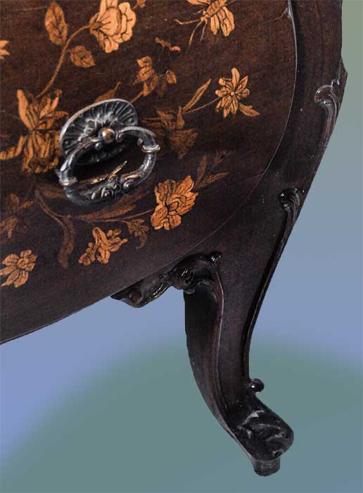 1800s Dutch Shaped Marquetry Desk