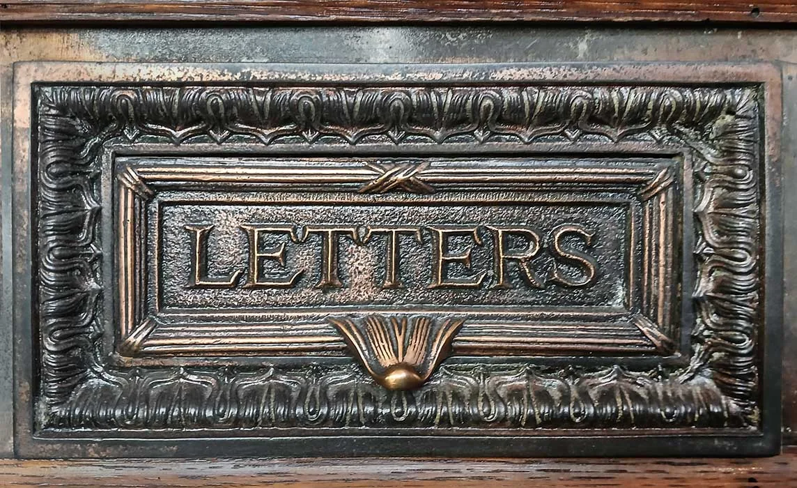 Historical Brass U.S. Postal Mailbox - Wooden Nickel Antiques