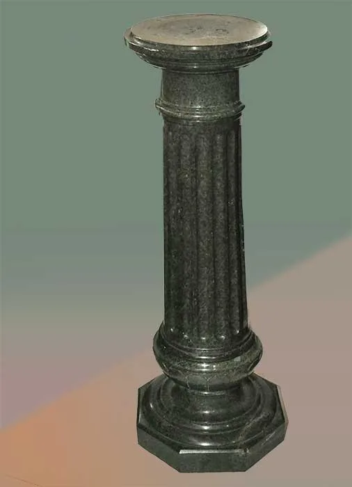 Shaped Green Marble Pedestal