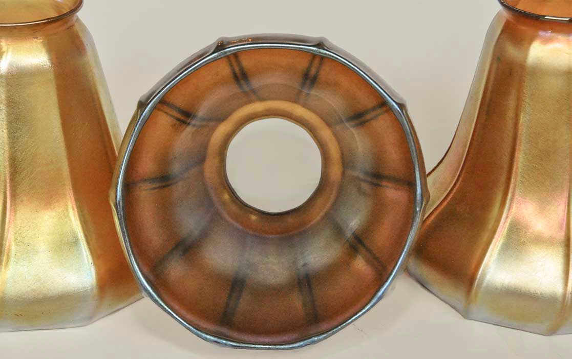 Set of 3 “Quezal” Crafted Light Shades