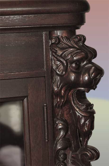 Matching Bookcase & Partners Desk, w/Lions
