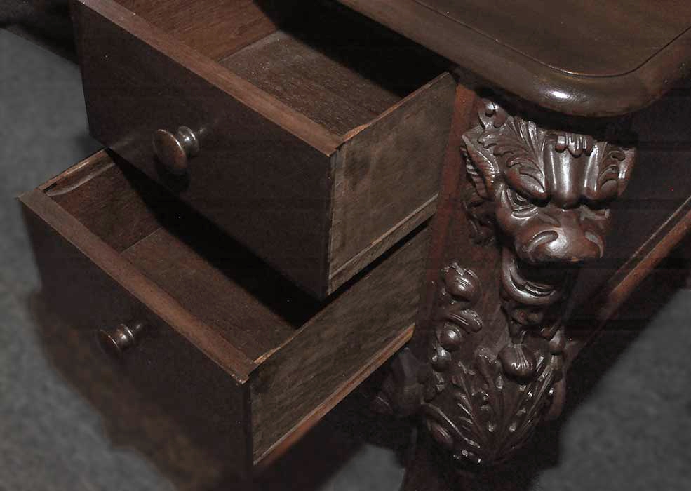 Matching Bookcase & Partners Desk, w/Lions