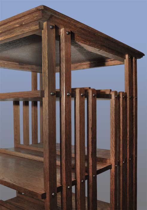 Oak Revolving Bookcase, w/Four Levels